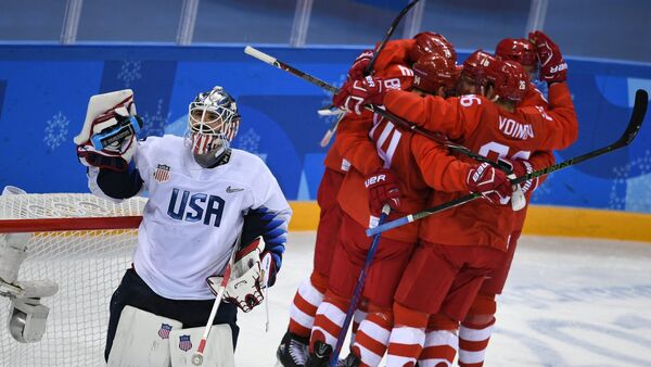 La selección rusa de hockey sobre hielo en los JJOO de Invierno - Sputnik Mundo