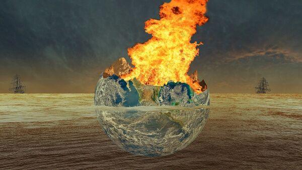 La Tierra destrozada por una catástrofe, visión artística - Sputnik Mundo