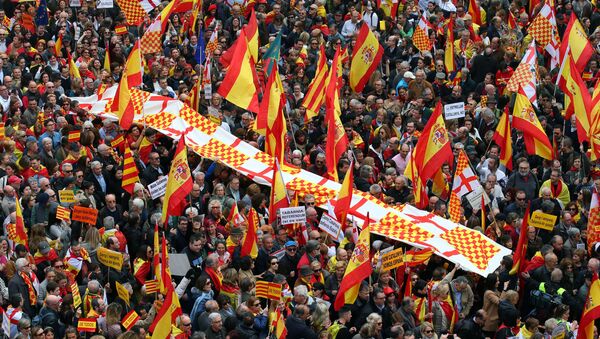 Marcha de la Plataforma 'Tabarnia' en Barcelona, España - Sputnik Mundo