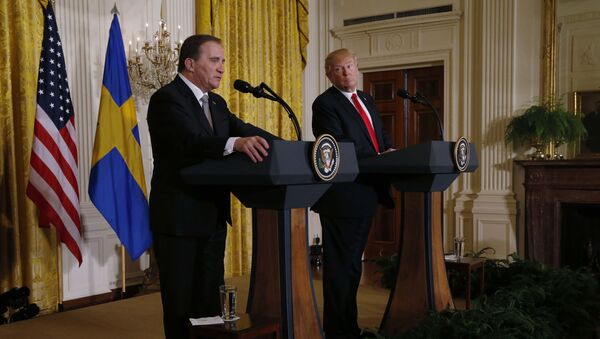 Donald Trump, presidente de EEUU y Stefan Lofven, primer ministro sueco - Sputnik Mundo