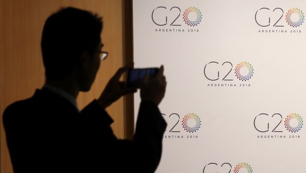 Logo de G20 en Argentina - Sputnik Mundo