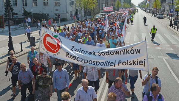 La acción de los jardineros en Varsovia contra las sanciones antirrusas - Sputnik Mundo