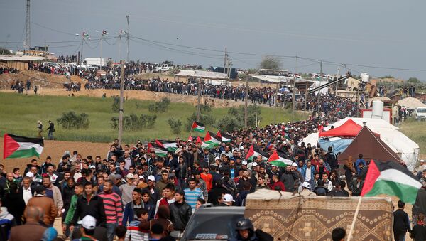 Protestas en Franja de Gaza - Sputnik Mundo