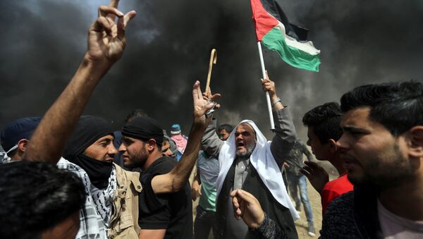 Protestas de los palestinos de Gaza en la frontera con Israel (archivo) - Sputnik Mundo
