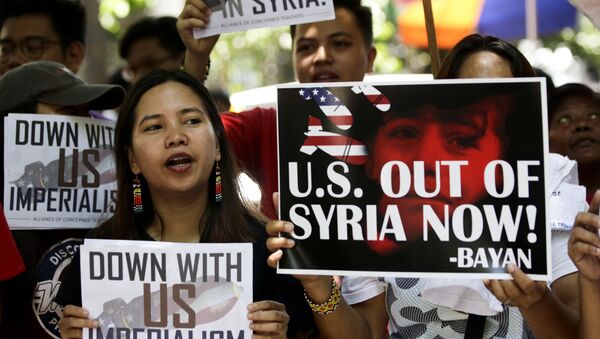 Marcha en contra de los bombardeos de Siria en Manila (Filipinas), 17 de abril de 2018 - Sputnik Mundo