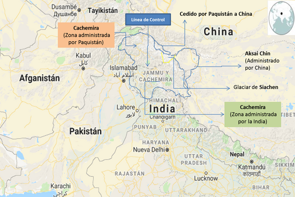 Mapa de Jammu y Cachemira Mapa de Jammu y Cachemira - Sputnik Mundo