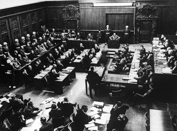 El Juicio de Núremberg, una de las sesiones del Tribunal de Guerra Internacional El Juicio de Núremberg, una de las sesiones del Tribunal de Guerra Internacional - Sputnik Mundo