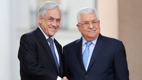 Presidente de Chile, Sebastián Piñera, y presidente palestino, Mahmud Abás - Sputnik Mundo