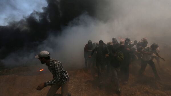 Protestas de los palestinos en la frontera entre la Franja de Gaza e Israel - Sputnik Mundo
