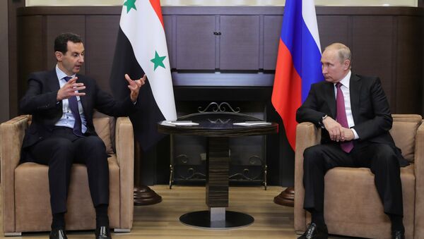 El presidente de Siria, Bashar al Asad y el presidente de Rusia, Vladímir Putin - Sputnik Mundo