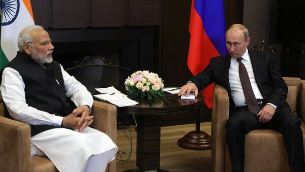 Primer ministro indio, Narendra Modi, y presidente de Rusia, Vladímir Putin (archivo) - Sputnik Mundo