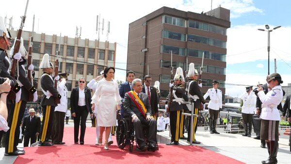 Presidente de Ecuador, Lenín Moreno, a su arribo al palacio legislativo para rendir cuentas de su primer año de gestión - Sputnik Mundo