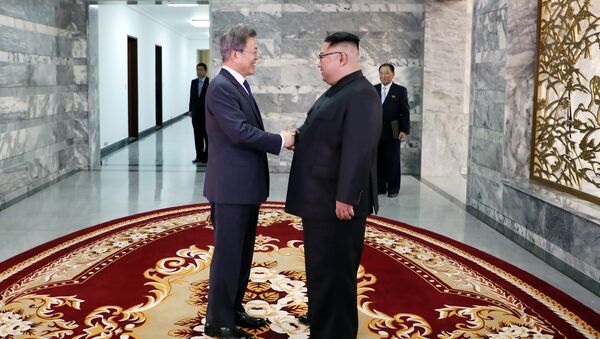 Kim y Moon celebran una segunda cumbre en la zona desmilitarizada - Sputnik Mundo