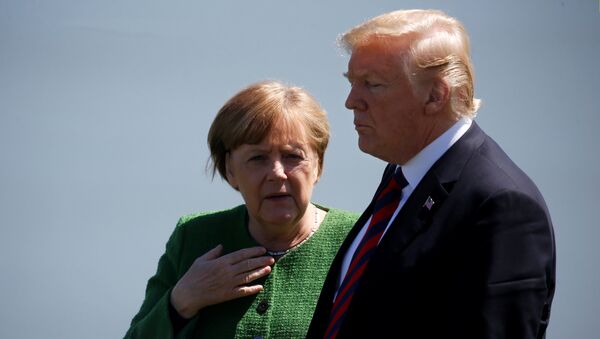 Angela Merkel, canciller de Alemania y Donald Trump, presidente de EEUU - Sputnik Mundo