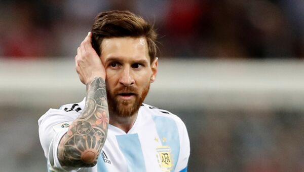 Lionel Messi, delantero argentino, durante el partido entre Argentina y Croacia - Sputnik Mundo