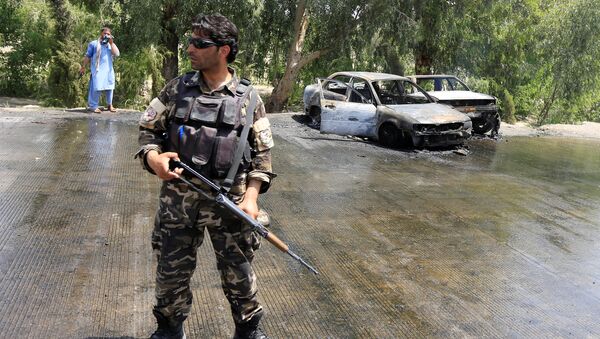 Policía en el lugar del ataque en Jalalabad, Afganistán (archivo) - Sputnik Mundo