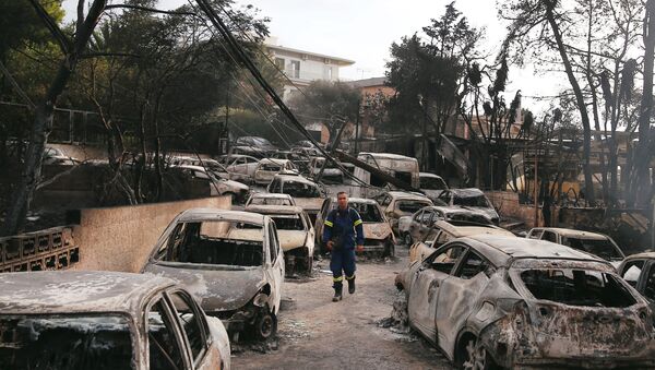 Consecuencias de incendios en Grecia - Sputnik Mundo