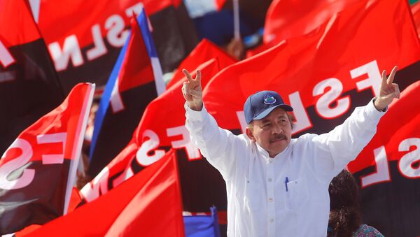 Daniel Ortega, presidente de Nicaragua, durante el 39 aniversario de la victoria sandinista - Sputnik Mundo