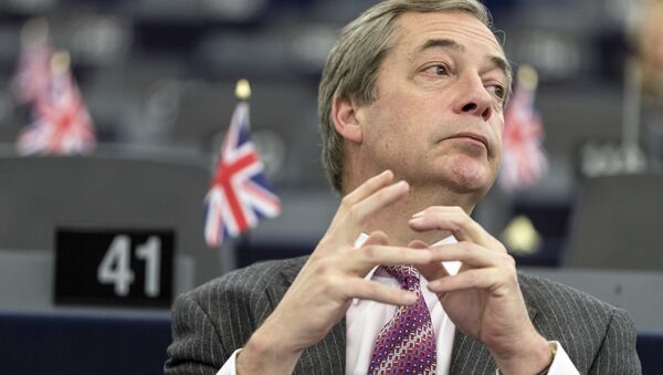 Nigel Farage, exlíder del Partido por la Independencia del Reino Unido (UKIP) (archivo) - Sputnik Mundo