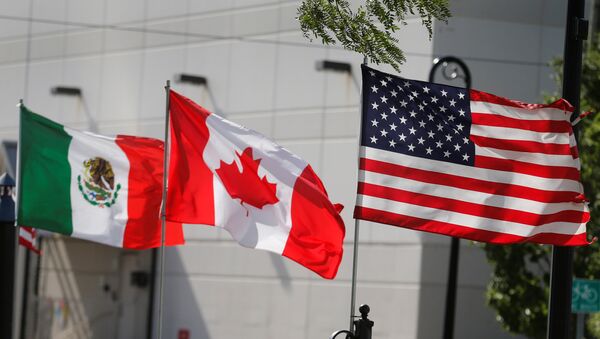 Banderas de México, Canadá y EEUU - Sputnik Mundo