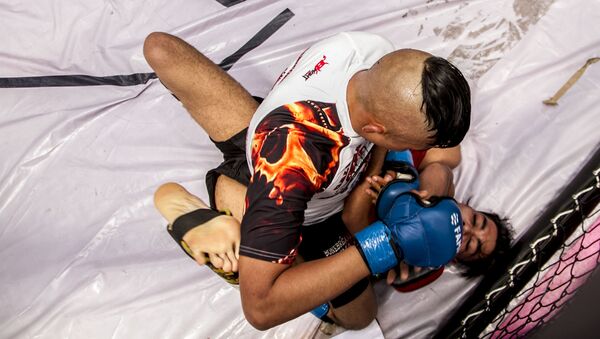 Dos peleadores durante una de las competencias del Torneo Nacional de Artes Marciales Mixtas - Sputnik Mundo
