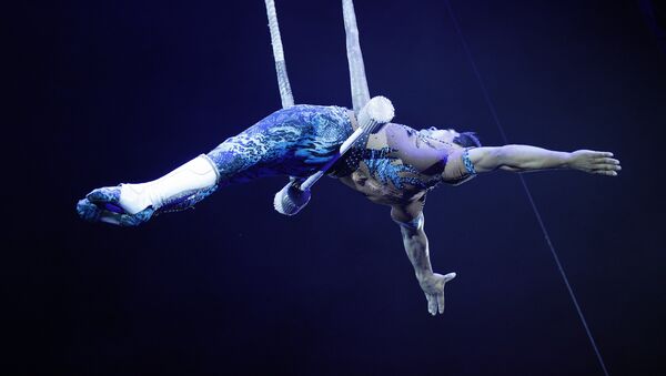 Deyvi Franco, trapecista peruano, durante el Festival Internacional de Arte Circense Idol - Sputnik Mundo