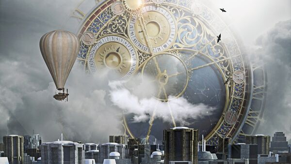 Un enorme reloj en el cielo sobre una ciudad - Sputnik Mundo