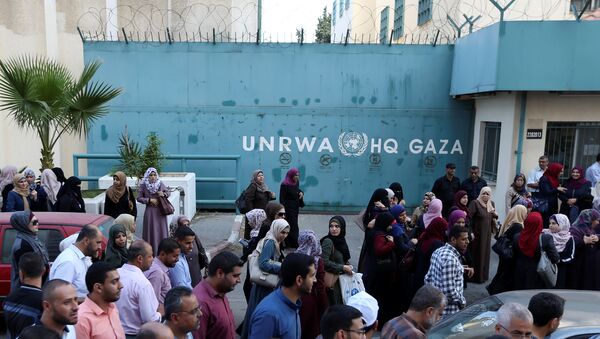 Sede de UNRWA en Gaza - Sputnik Mundo