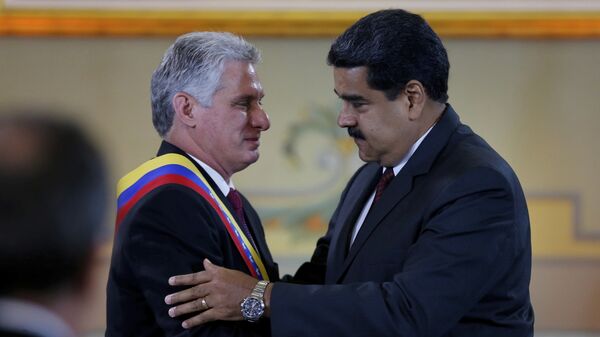 Miguel Díaz-Canel, presidente de Cuba y Nicolás Maduro, presidente de Venezuela (Archivo) - Sputnik Mundo