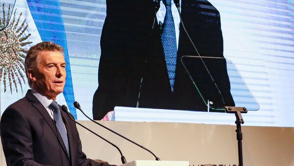 Mauricio Macri, el presidente argentino, durante la apertura del J20 - Sputnik Mundo