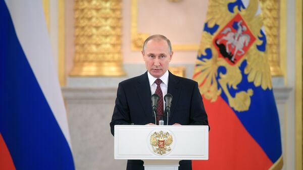 Vladímir Putin, presidente de Rusia, durante ceremonia de recepción de cartas credenciales - Sputnik Mundo