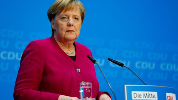 Angela Merkel, canciller alemana en una rueda de prensa - Sputnik Mundo