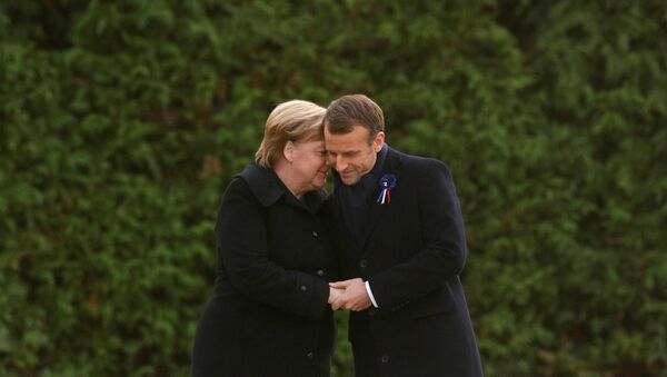Angela Merkel, canciller de Alemania, y Emmanuel Macron, presidente de Francia - Sputnik Mundo