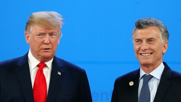 El presidente de EEUU, Donald Trump y su homólogo de Argentina, Mauricio Macri - Sputnik Mundo