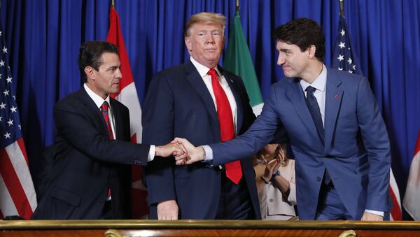 Enrique Peña Nieto, presidente de México, Donald Trump, presidente de EEUU y Justin Trudeau, primer ministro de Canadá - Sputnik Mundo