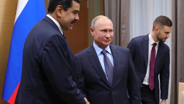 Nicolás Maduro, presidente de Venezuela; y Vladímir Putin, presidente de la Federación Rusa - Sputnik Mundo