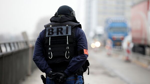 El patrullaje de la policia francesa especial en la frontera franco-alemana - Sputnik Mundo