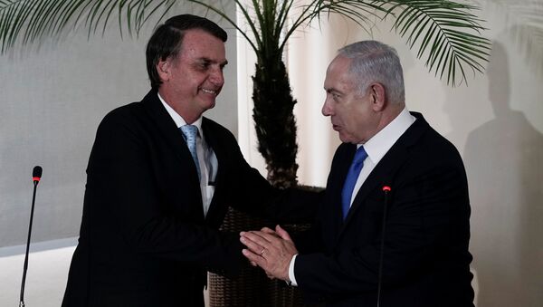 Jair Bolsonaro, presidente electo de Brasil, y Benjamín Netanyahu, primer ministro israelí - Sputnik Mundo