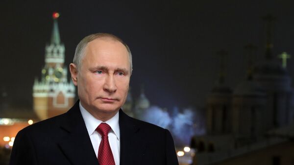 El presidente de Rusia, Vladimir Putin, durante su discurso de Año Nuevo - Sputnik Mundo