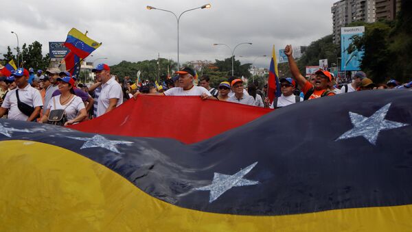 Protestas antigubernamentales en Caracas, Venezuela - Sputnik Mundo