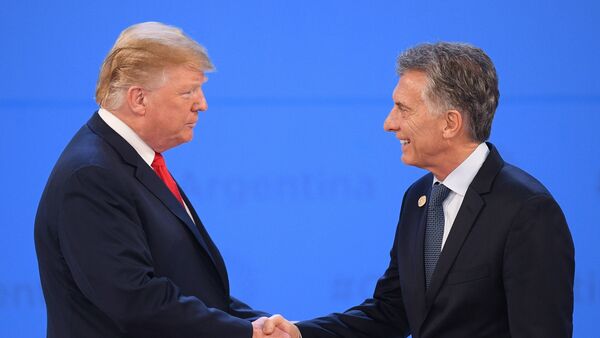 El presidente de EEUU, Donald Trump, y su par argentino, Mauricio Macri - Sputnik Mundo