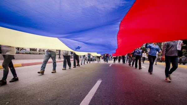 La bandera de Venezuela en las protestas - Sputnik Mundo
