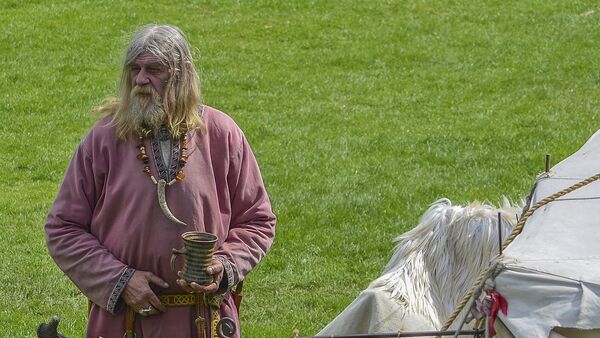 Un hombre disfrazado de viking (imagen ilustrativa) - Sputnik Mundo