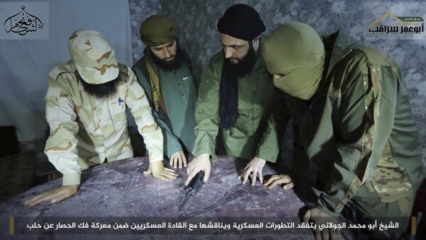 El líder terrorista Abu Mohamad Golani (tercero de izquierda a derecha) - Sputnik Mundo