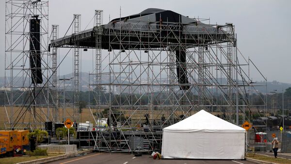 Preparación del concierto Venezuela Live Aid en el puente de Tienditas (Cúcuta, nordeste de Colombia) - Sputnik Mundo