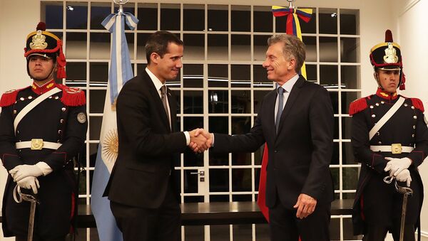 El lider opositor, Juan Guaidó y el presidente de Argentina, Mauricio Macri - Sputnik Mundo