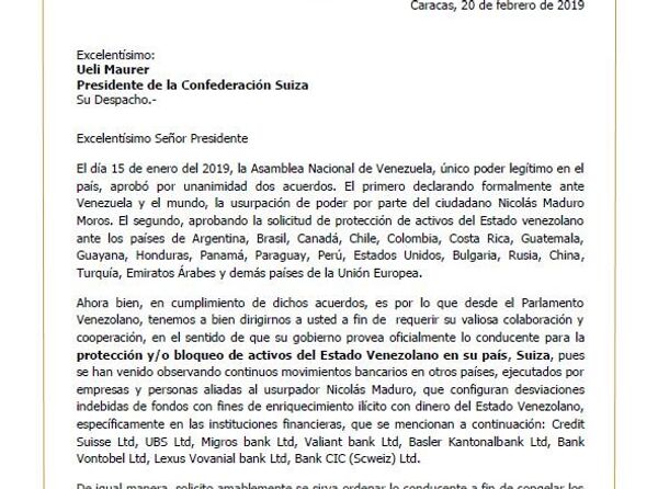 Solicitud de bloqueo de supuestas cuentas de Nicolás Maduro en los bancos suizos enviado al 'presidente de Suiza' - Sputnik Mundo