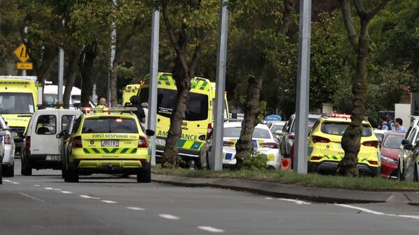 La ambulancia de Nueva Zelanda en el lugar del ataque - Sputnik Mundo