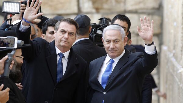 El presidente de Brasil, Jair Bolsonaro, y el primer ministro israelí, Benjamín Netanyahu - Sputnik Mundo