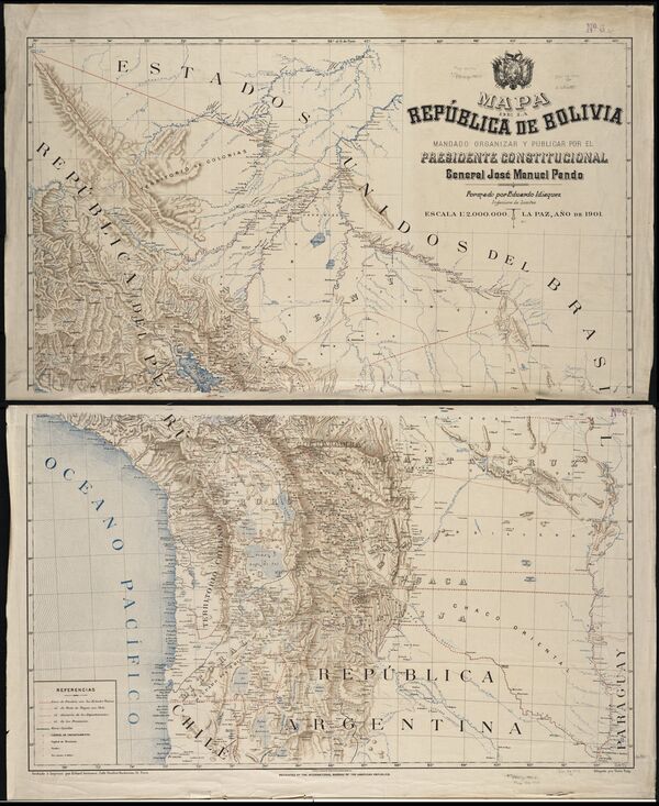 Mapa de la República de Bolivia tras la guerra del Pacífico Mapa de la República de Bolivia tras la guerra del Pacífico - Sputnik Mundo